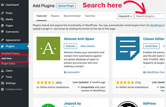 install WordPress plugins